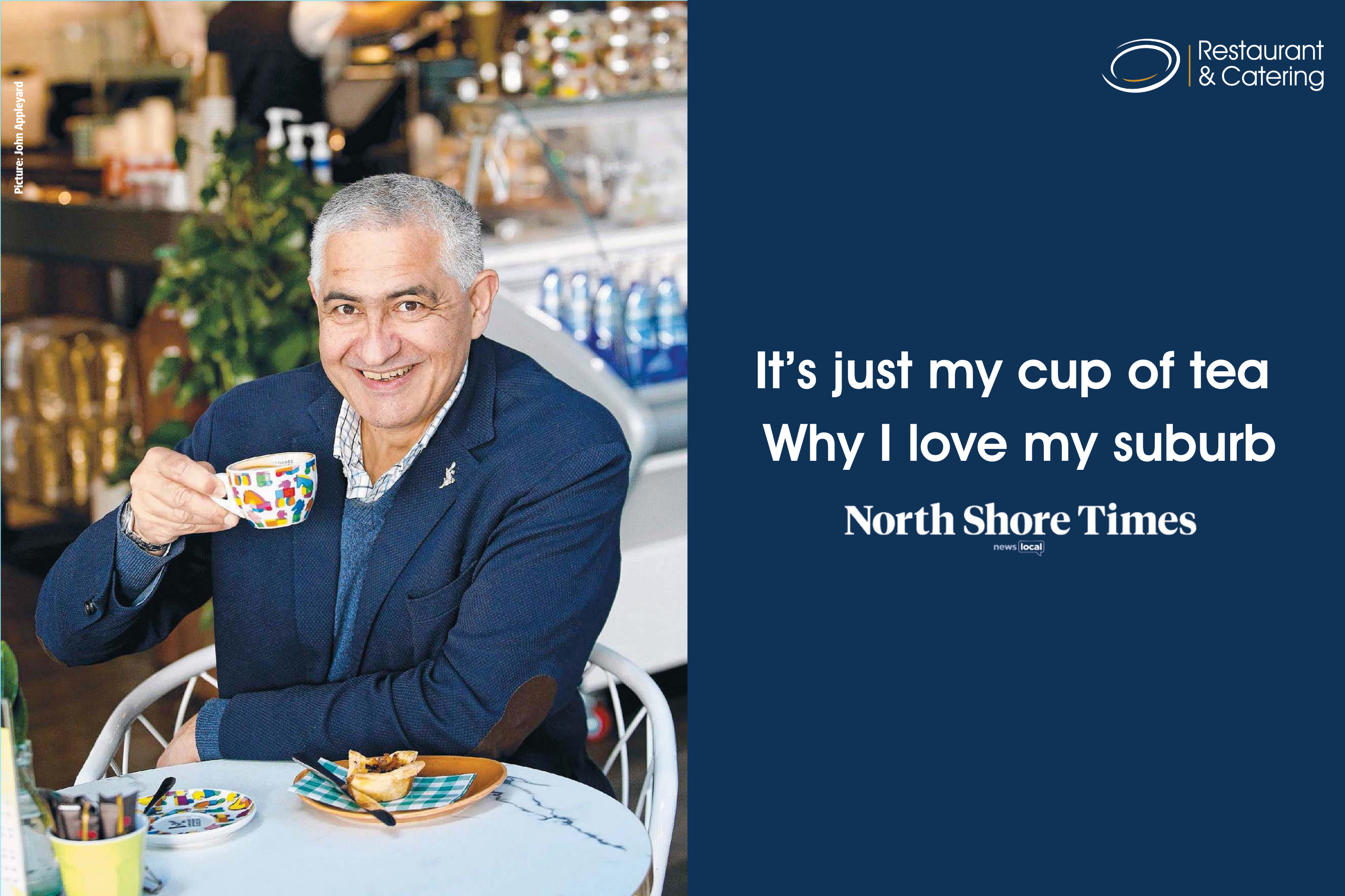 CEO of Restaurant & Catering Association, Suresh Manickam, holding a cup of tea